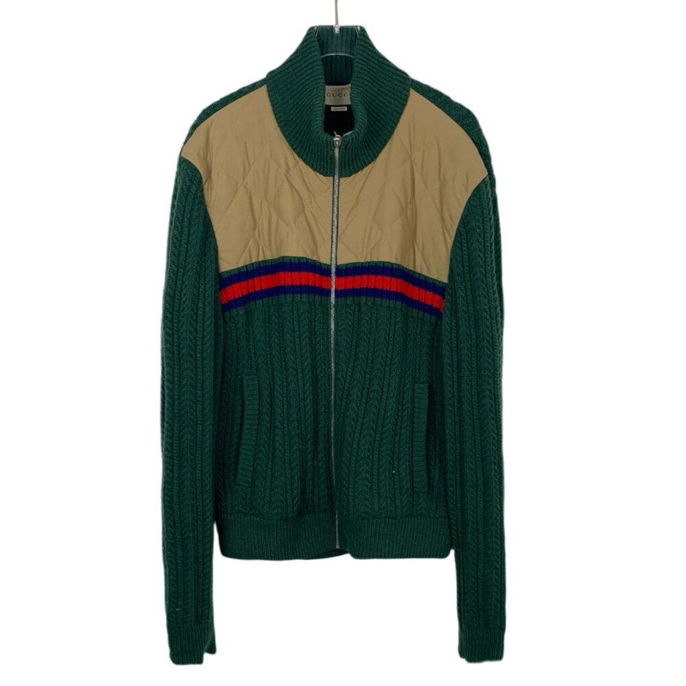 Xf369 Gucci Stand Collar Patchwork Design Multico… - image 1